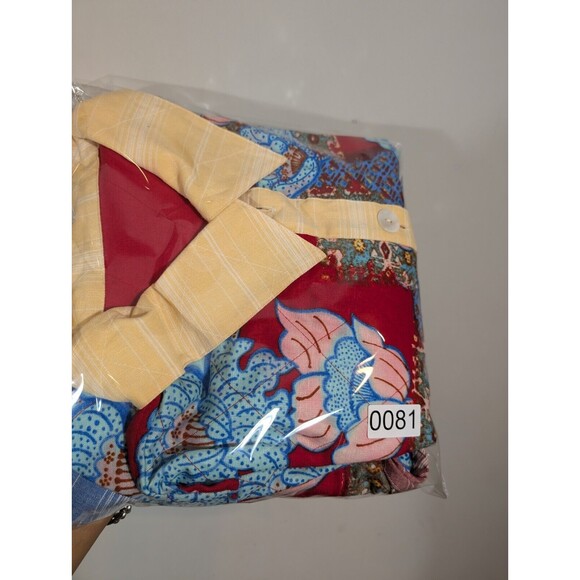 Koos of Course Jacket Women 1X Vintage Red Floral Pattern Linen Blend Reversible - Picture 10 of 10